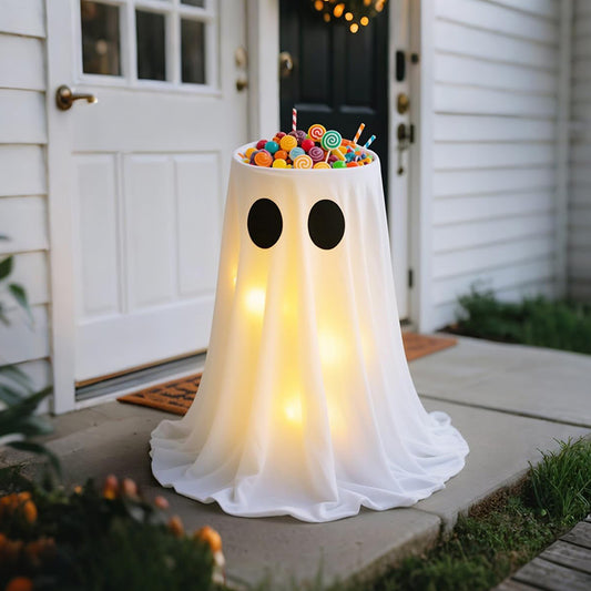 Adjustable Ghost Candy Holder Stand – Halloween Porch Decor