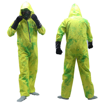 Biohazard Blood Splatter Costume Set – Adult Hooded Jumpsuit, Mask & Gloves