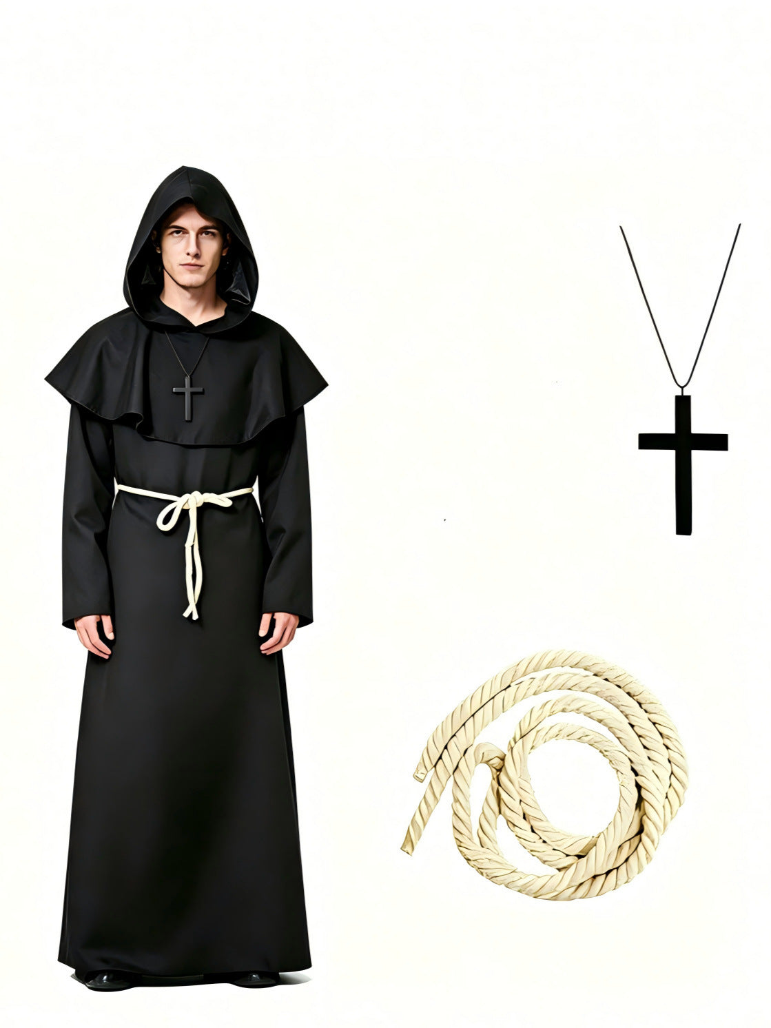 Sinister Monk Halloween Costume – Hooded Robe Set