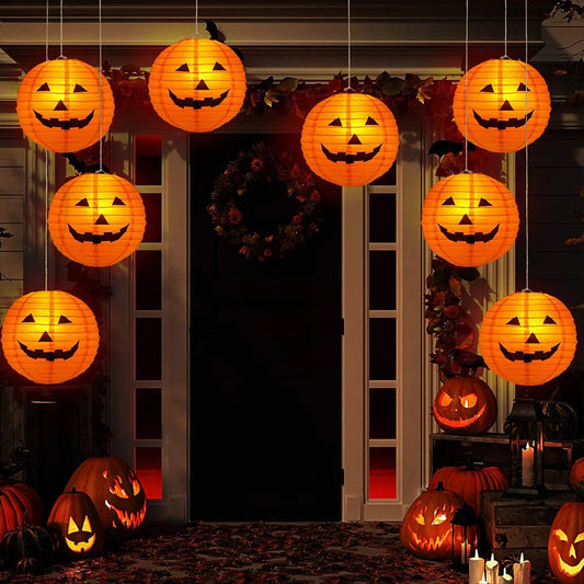 Halloween Pumpkin Hanging Lanterns – Glowing Jack-O’-Lantern Decor
