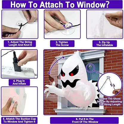 3.3FT Red Demon Window Ghost Inflatable